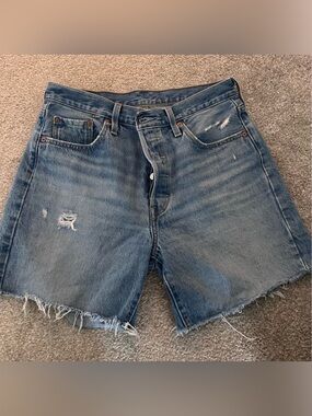 Levi's Distressed Blue Women's Denim Shorts